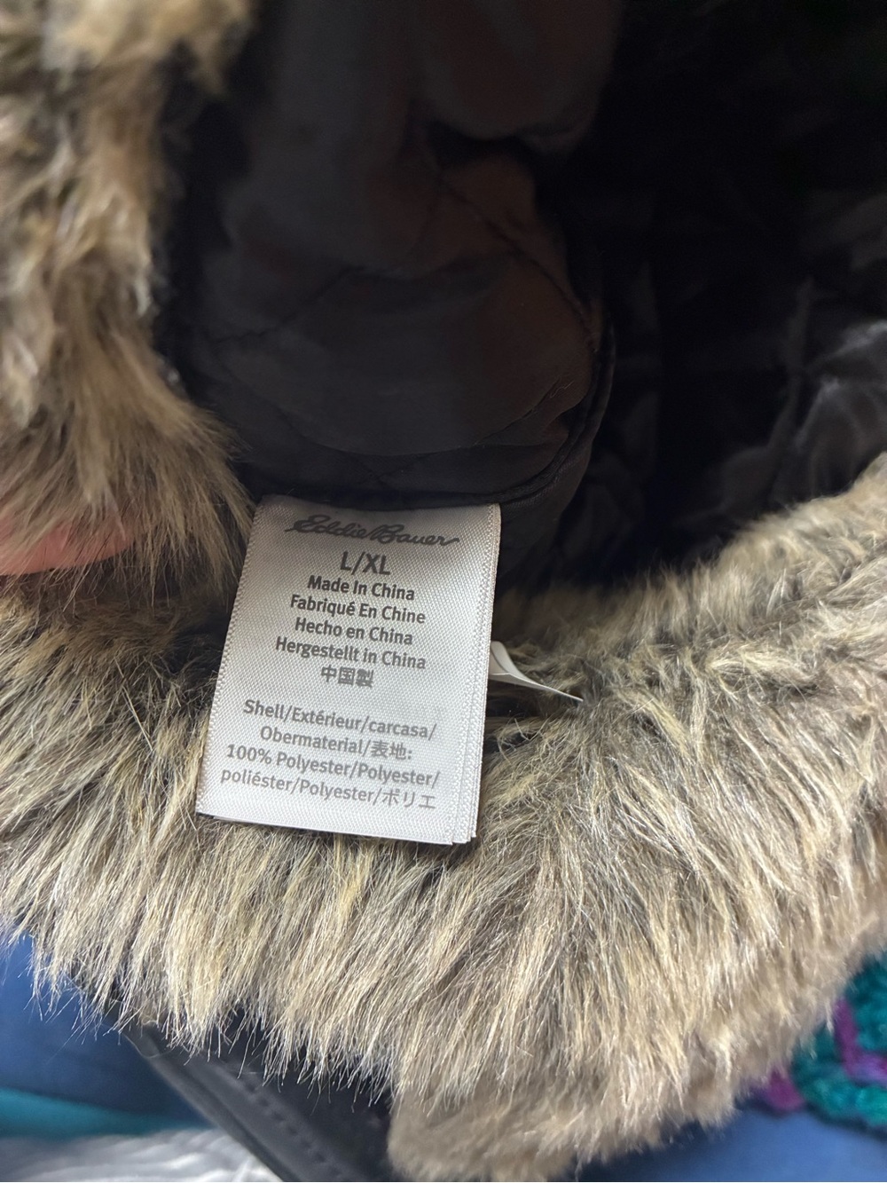 Eddie Bauer Superior Down Trapper Hat with Faux Fur Trim - Picture 4 of 5